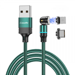 CaseMe Magnetisk kabel med Lightning+USB-C, 2.4A, 1m, grön