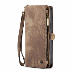 CaseMe plånboksfodral med magnetskal, iPhone 15 Pro Max, brun