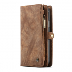 CaseMe plånboksfodral med magnetskal till iPhone XS Max, brun