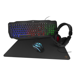 Deltaco Gaming 4-in-1 Gaming-kit, RGB-belysning, svart