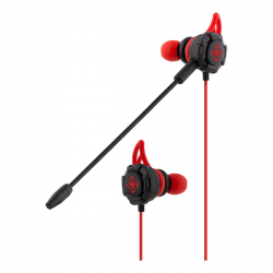 Deltaco GAMING headset, avtagbar mikrofon, silikonvingar, röd