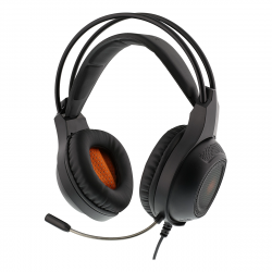 Deltaco GAMING Stereo headset, LED, 2 x 3.5 mm, 2 m kabel, svart