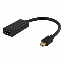 Deltaco Mini DisplayPort till HDMI adapter, 4K 60Hz, 0.2m, svart