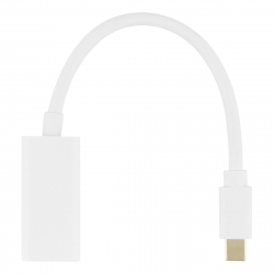 Deltaco Mini DisplayPort till HDMI adapter, 4K 60Hz, 0.2m, Vit