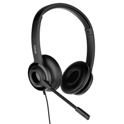 Deltaco Office USB stereoheadset med mikrofon, svart