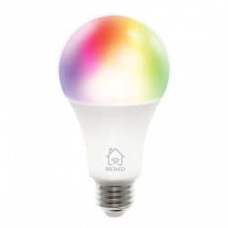 Deltaco Smart Home RGB LED-lampa, E27, WiFi, 9W, 16milj färger