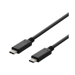 DELTACO USB 2.0 kabel, Typ C - Typ C, 1m, svart