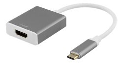 DELTACO USB-C till HDMI, 4096x2160 i 60Hz, 0.2m, grå