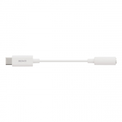 Deltaco USB-C till 3.5mm adapter, stereo, aktiv, 11 cm, vit