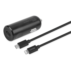 Deltaco USB-C billaddare + USB-C till Lightning-kabel, PD, 20W