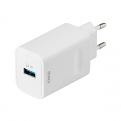 Deltaco USB väggladdare med snabbladdning, 24W, vit