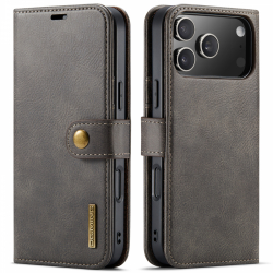 DG.MING Läderfodral med magnetskal, iPhone 17 Pro, coffee