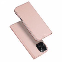 DUX DUCIS Skin Pro Series läderfodral, iPhone 16 Pro Max, rosa