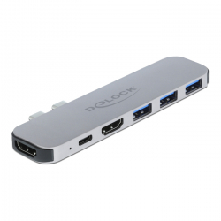 Delock Dockningsstation till MacBook Dual, HDMI 4K/PD/Hub, grå