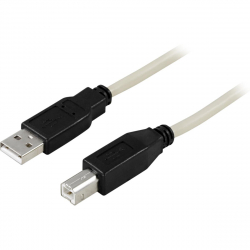 Deltaco USB 2.0 till USB-B kabel, 5m