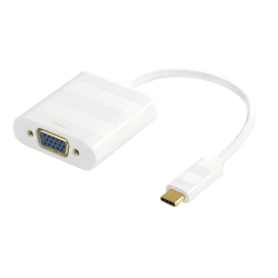 Deltaco USB-C till VGA adapter, 1080p, vit