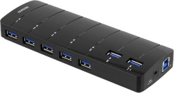 Deltaco USB3.0 hubb svart, 7-port