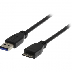 Deltaco USB3.0 till Micro-B kabel, svart, 1m