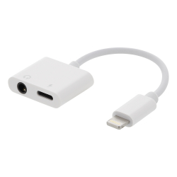 Epzi Lightning till 3.5mm-adapter, laddning och musik, vit