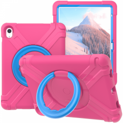 Barnfodral roterbart ställ, iPad 10, 10.9" (2022), rosa/blå