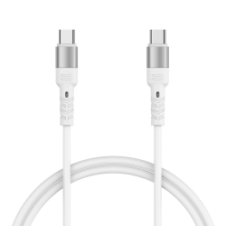 Forever Core High Power USB-C - USB-C kabel, GaN, 100W, 2m, vit