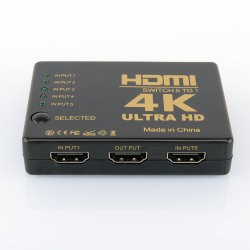 HDMI 4K Switch med fjärrkontroll, svart