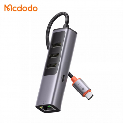 McDodo HU-111 USB-C hubb 3xUSB3.0+USB-C+RJ45, PD,100W
