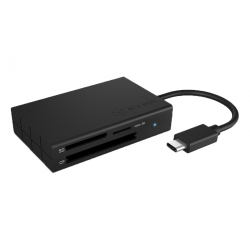 ICY BOX USB-C 3.0 kortläsare med 3 portar, 5Gbit/s, svart