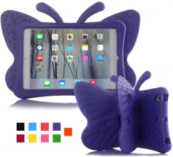 Fjärilsformat barnfodral till iPad Air/Air2/Pro 9.7/9.7, lila