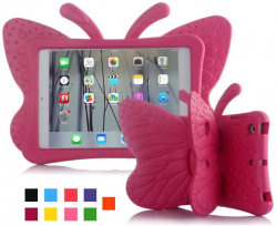 Fjärilsformat barnfodral till iPad Air/Air 2/Pro 9.7/9.7, rosa