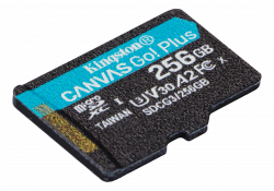 Kingston microSDXC, Canvas Go Plus, 256GB, svart