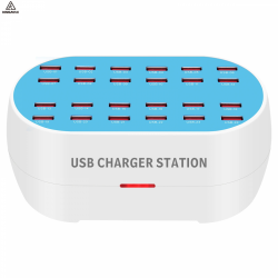 Laddningsstation med 24 USB-uttag, QC3.0, 160W