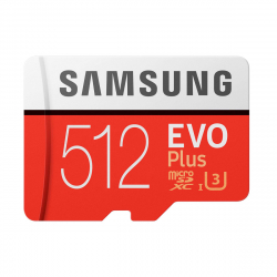 512GB Samsung EVO Plus MicroSDXC med SD-adapter, 100MB/s