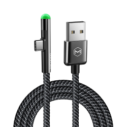 McDodo CA-6391 90° USB-C kabel med LED, 2m, svart