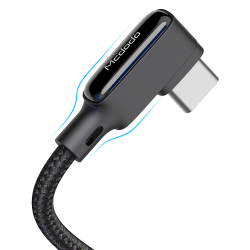 McDodo CA-7310 USB-C kabel med LED, QC 4.0, 1.8m, svart