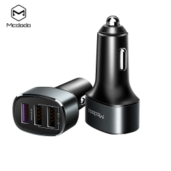 McDodo CC-6570 billaddare med 3 USB-uttag, 4.8A + QC 3.0, svart