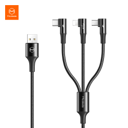 McDodo CA-888 3-i-1 kabel, MicroUSB/USB-C/Lightning, 3A, 1.2m