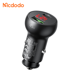 McDodo CC-7030 Billaddare med display, USB-A+USB-C, PD, 45W