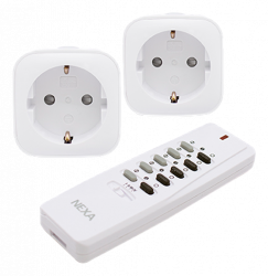 Nexa set 2x Plug-in mottagare & Fjärrkontroll, Smart Mode
