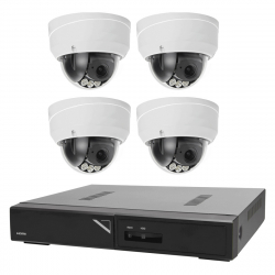 Övervakningspaket i 4K dome inom- och utomhus, 4 kameror