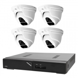 Övervakningspaket i Full HD dome inom- och utomhus, 4 kameror