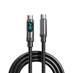 USB-C till USB-C kabel med digital display, 240W, 5A, 1.8m