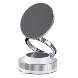 Vikbart mobilställ med sugkoppsfäste, silver