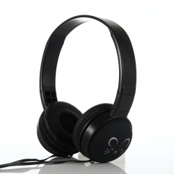 Trådbundna On Ear-hörlurar med söt design, svart
