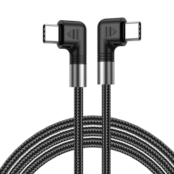 USB-C till USB-C kabel med vinklade kontakter, 5A, 100W, 2m