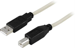 Deltaco USB 2.0 till USB-B kabel, 5m