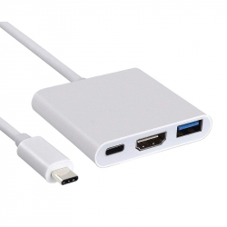 USB-C till HDMI 3-i-1 USB-Adapter, PD (Power Delivery)