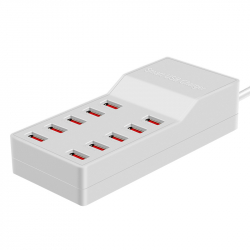 USB Laddningsstation med 10 uttag, 72W