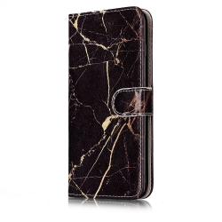 Trendigt marmorskal med ställ, iPhone 7 Plus, svart