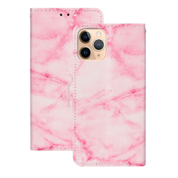 Marmorerat läderfodral, iPhone 12 Mini, rosa